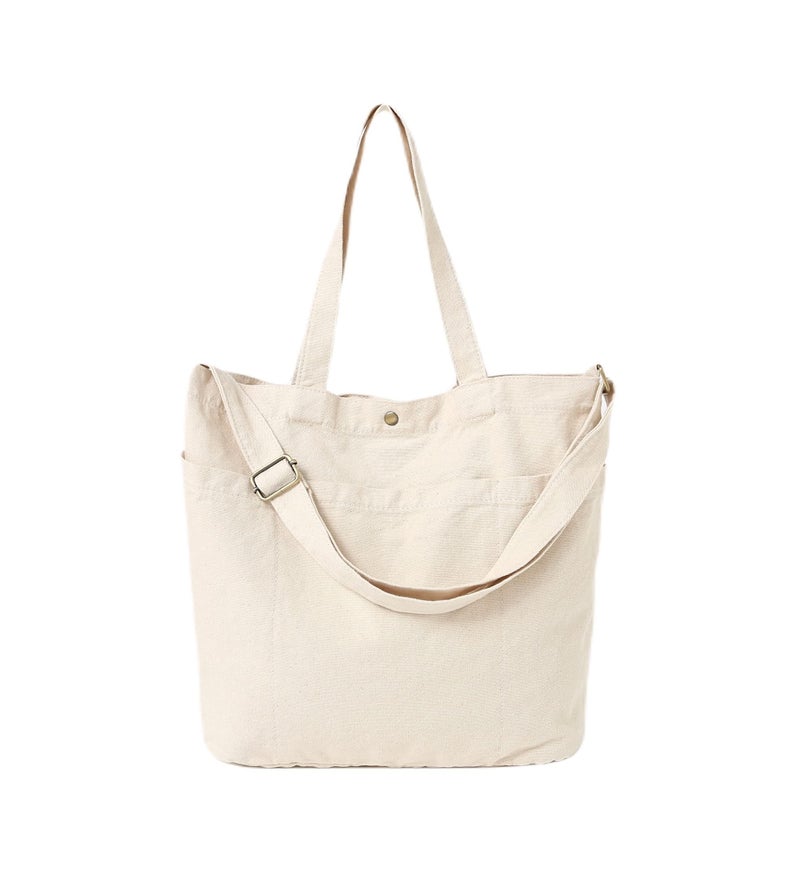 Jeelow Canvas Shoulder Tote Bag Crossbody Handbag Multiple Pockets For Men & Women - Image 1